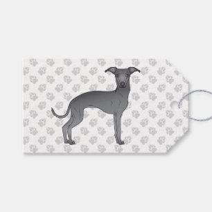 Etiquetas Para Regalos Lebrel italiano azul, perro de dibujos animados li