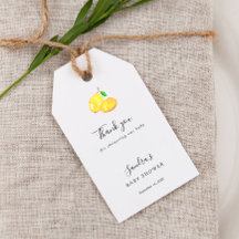Lemon Baby Shower Elegant Gracias Moda Script