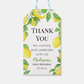 Etiquetas Para Regalos Lemon Birthday tag Personalized info