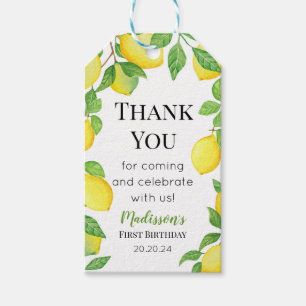 Etiquetas Para Regalos Lemon Birthday tag Personalized info
