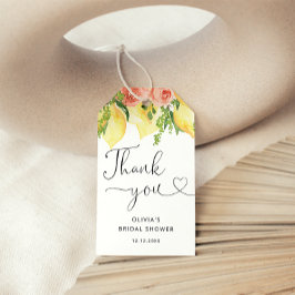Etiquetas Para Regalos Lemon Botanical Bridal Shower Gracias a Favor Tags