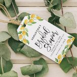 Etiquetas Para Regalos Lemon Citrus Fruit Bridal Shower<br><div class="desc">Este bonito diseño de temática cítrica presenta una acuarela de limón alrededor del borde.</div>