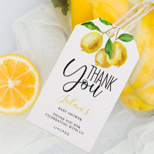 Etiquetas Para Regalos Lemon Watercolor Baby Shower Gracias