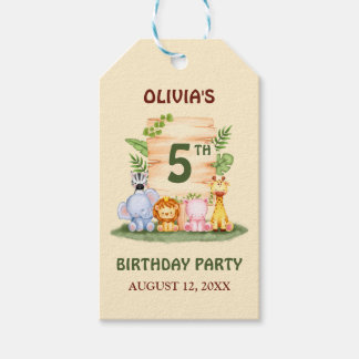 Etiquetas Para Regalos León de la jirafa salvana hippo elefante de cebra