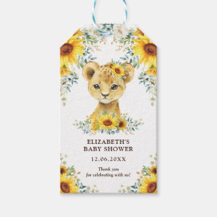 Etiquetas Para Regalos León de la jungla dulce girasoles Baby Shower Favo
