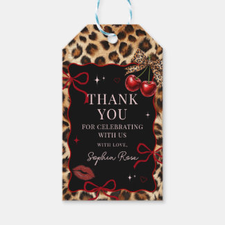 Etiquetas Para Regalos Leopard Cheetah Cherry Birthday Gift Tags
