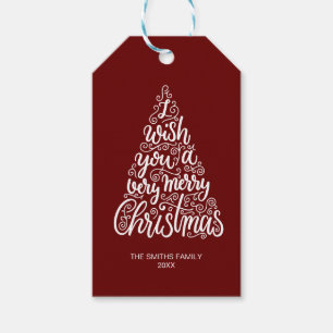 Etiquetas Para Regalos Les deseo una muy Feliz Navidad tipografía Textos