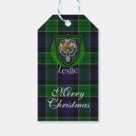 Etiquetas Para Regalos Leslie Scottish Clan Tartan & Crest
