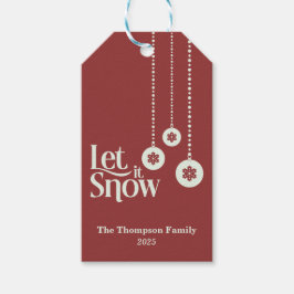 Etiquetas Para Regalos "Let it Snow" rojo