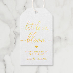 Etiquetas Para Regalos Let Love Bloom Favor de barra de flores de oro