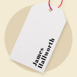 Etiquetas Para Regalos Letra retro moderna y elegante | Negro editable