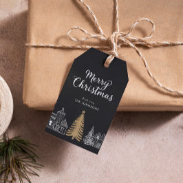 Etiquetas Para Regalos Letras de Caligrafía de Feliz Navidad Fiesta