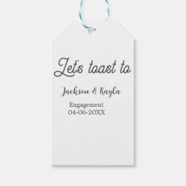 Etiquetas Para Regalos Let's toast to engagement party name date elegant 