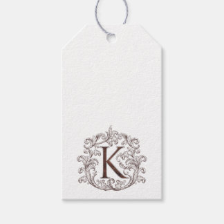 Etiquetas Para Regalos Letter K Monogram Tag