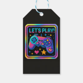 Etiquetas Para Regalos LEVEL UP Pixel Art Gamer Badge