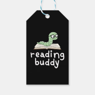 Etiquetas Para Regalos Leyendo librero Buddy Cute con libro