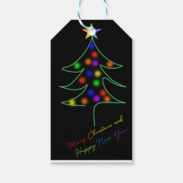 Etiquetas Para Regalos LGBTQ+ / Pride Rainbow Christmas Tree with Stars 