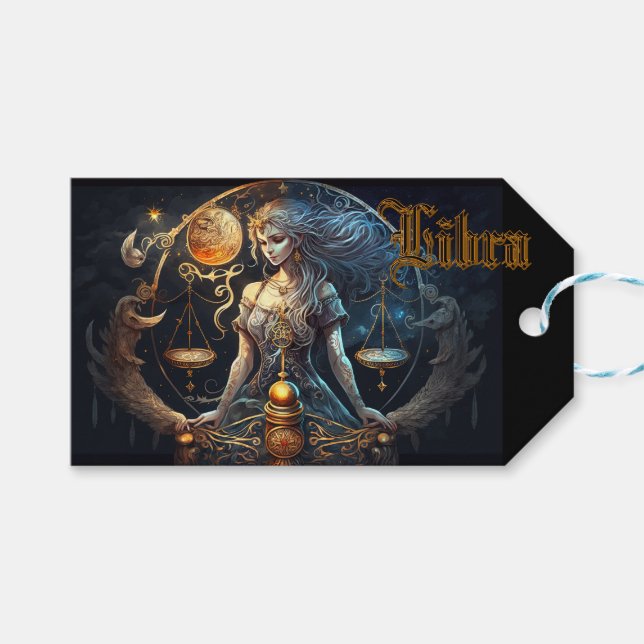 Etiquetas Para Regalos Libra (Frente (Horizontal))