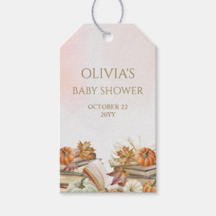 Etiquetas Para Regalos Libro Tema Calabaza Caer Baby Shower Favor