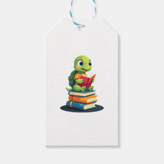 Etiquetas Para Regalos Libros de lectura de tortugas adorables (1)