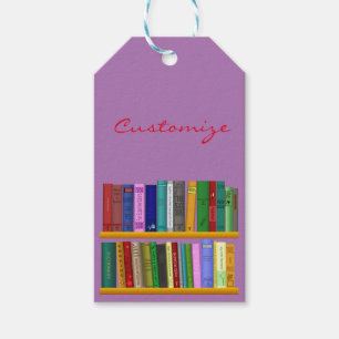 Etiquetas Para Regalos Libros en estantes Thunder_Cove