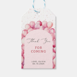 Etiquetas Para Regalos Ligero globo rosa Bunch Gracias