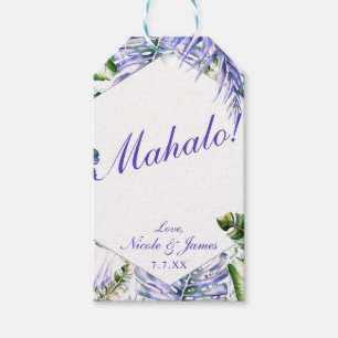 Etiquetas Para Regalos Lila Púrpura Isla Chic Tropical de Isla Boda