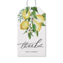 Limón de color de agua y flores Cumpleaños Gracias