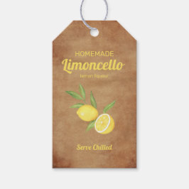 Etiquetas Para Regalos Limoncello Lemon Liqueur Rústico Casero