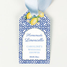 Etiquetas Para Regalos Limoncello Lemons Blue Tiles Bridal Shower Favor