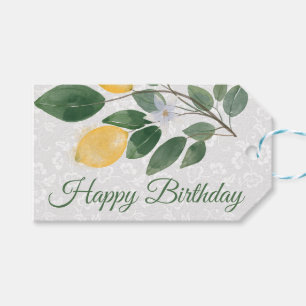 Etiquetas Para Regalos Limones sicilianas al agua feliz cumpleaños
