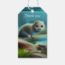 Etiquetas Para Regalos Linda cría de nutria en estanque - Agradecimiento 