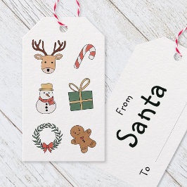 Etiquetas Para Regalos Lindo Rojo Verde Festivo Infantil Navidad Fiesta