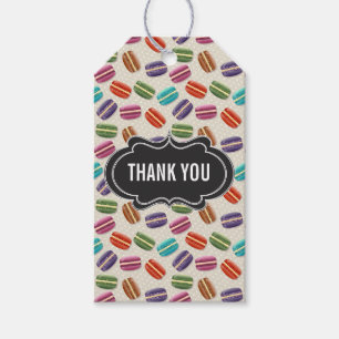 Etiquetas Para Regalos Lindo y colorido Patrón de Macarons Gracias
