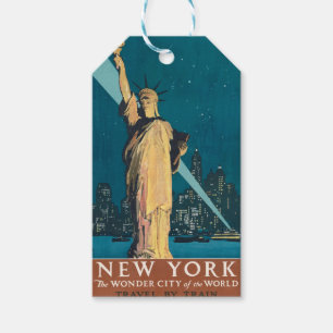 Etiquetas Para Regalos Línea aérea de la ciudad de Nueva York para la lib