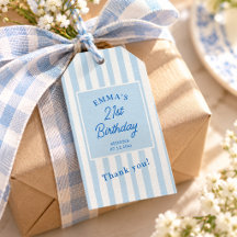 Línea Azul Claro Cumpleaños 21 Estilo Costero Chic