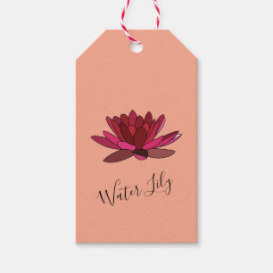 Etiquetas Para Regalos Lirio de agua roja personalizado