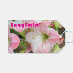 Etiquetas Para Regalos Lirio Rosa “Feliz Pascua” 