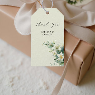 Etiquetas Para Regalos Lirio Valle Elegante Floral Verde Salvia