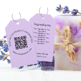 Etiquetas Para Regalos Lista de ingredientes de producto negocio QR viole