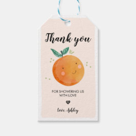 Etiquetas Para Regalos Little Cutie Baby Shower Tags Naranja Clementine