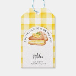 Etiquetas Para Regalos Little Cutie Pie Yellow Gingham Plaid Baby Shower