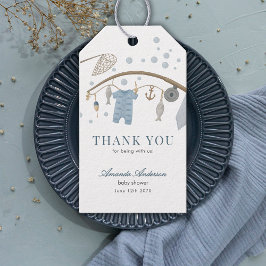 Etiquetas Para Regalos Little Fisherman Fishing Boy Baby Shower Thank You