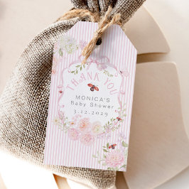 Etiquetas Para Regalos Little Love Bug Pink Bow Baby Shower Thank you