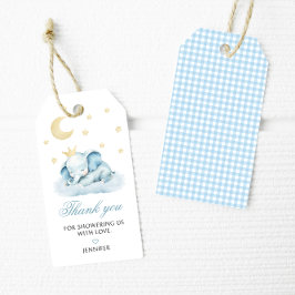 Etiquetas Para Regalos Little Peanut Blue Elephant Baby Shower Gracias