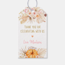 Etiquetas Para Regalos Little Pumpkin Boho Floral Birday Gracias
