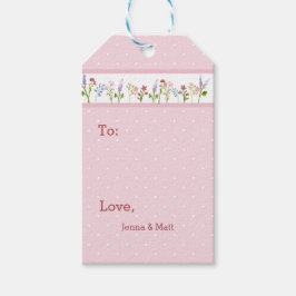 Etiquetas Para Regalos Little Wildflower Pink Polka Dot