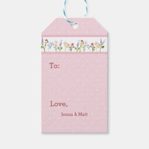 Etiquetas Para Regalos Little Wildflower Pink Polka Dot