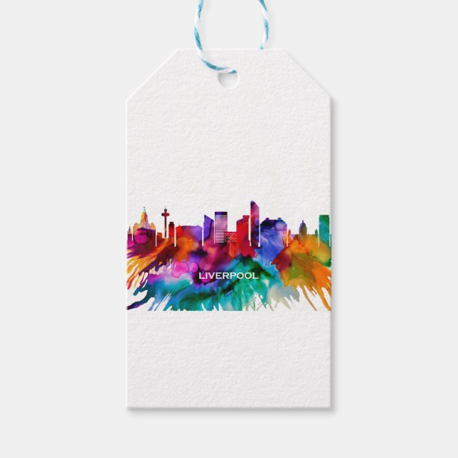 Etiquetas Para Regalos Liverpool Skyline (Anverso)