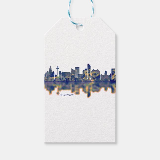 Etiquetas Para Regalos Liverpool Skyline (Anverso)